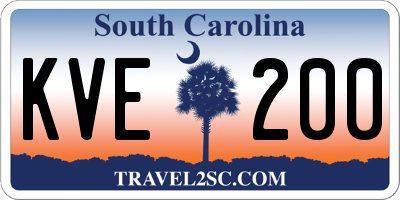 SC license plate KVE200