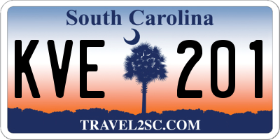 SC license plate KVE201