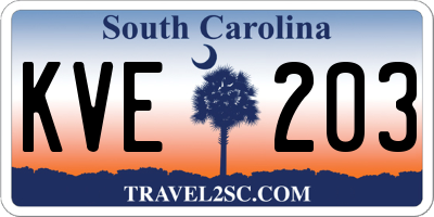 SC license plate KVE203