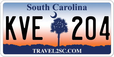 SC license plate KVE204