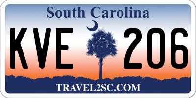 SC license plate KVE206