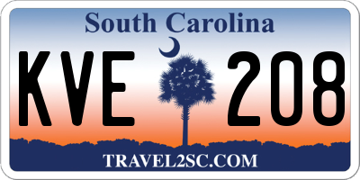 SC license plate KVE208
