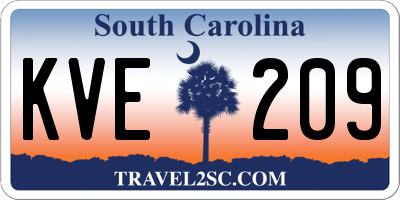SC license plate KVE209
