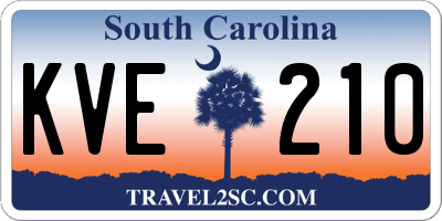 SC license plate KVE210