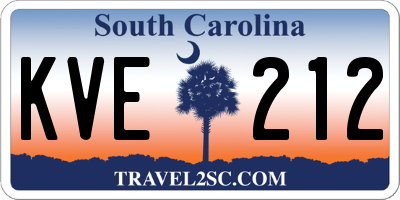 SC license plate KVE212
