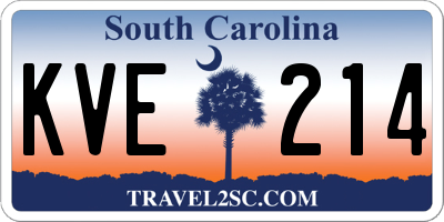 SC license plate KVE214