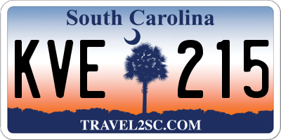 SC license plate KVE215