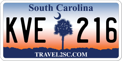SC license plate KVE216