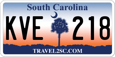 SC license plate KVE218