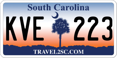 SC license plate KVE223