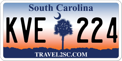 SC license plate KVE224