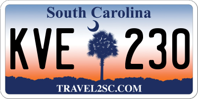 SC license plate KVE230