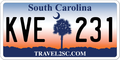 SC license plate KVE231