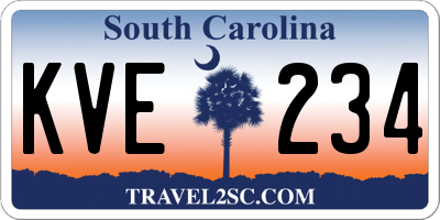 SC license plate KVE234