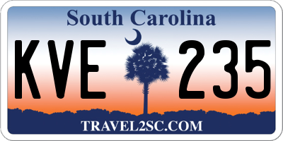 SC license plate KVE235