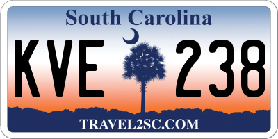 SC license plate KVE238