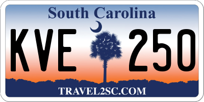 SC license plate KVE250