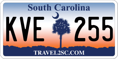 SC license plate KVE255