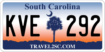 SC license plate KVE292