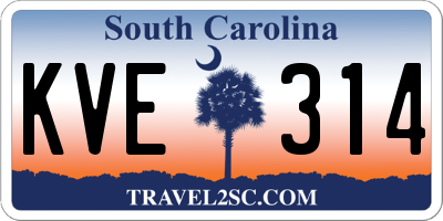 SC license plate KVE314