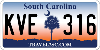 SC license plate KVE316