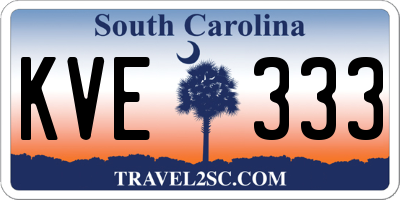 SC license plate KVE333