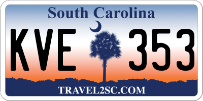 SC license plate KVE353