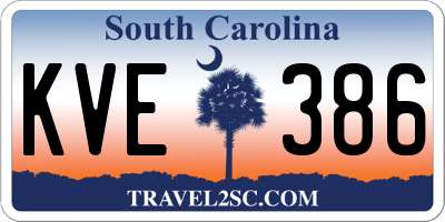 SC license plate KVE386