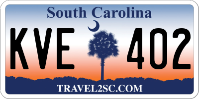 SC license plate KVE402