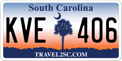 SC license plate KVE406