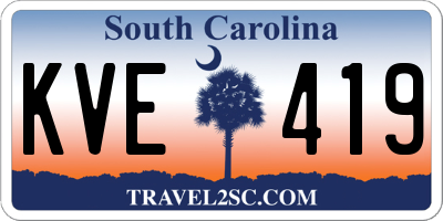 SC license plate KVE419