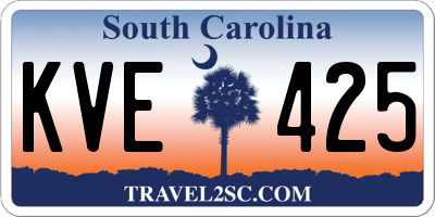 SC license plate KVE425
