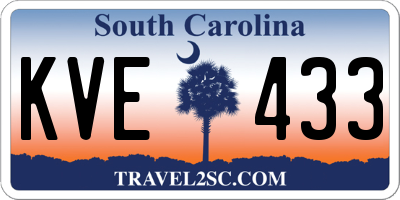 SC license plate KVE433