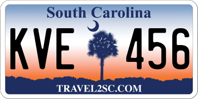 SC license plate KVE456
