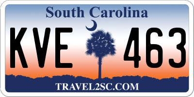 SC license plate KVE463