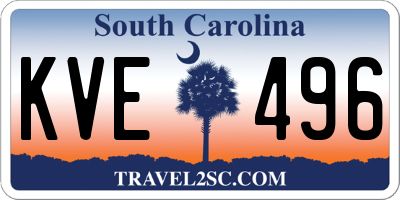 SC license plate KVE496