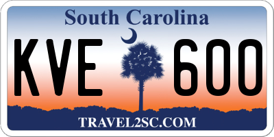 SC license plate KVE600
