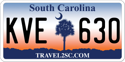 SC license plate KVE630