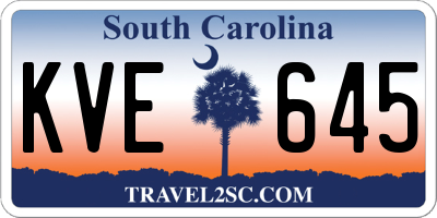 SC license plate KVE645