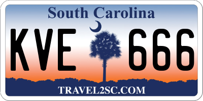 SC license plate KVE666