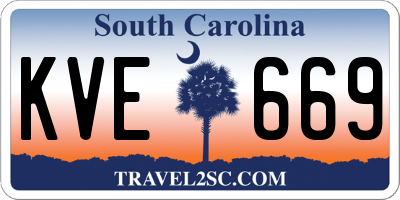 SC license plate KVE669