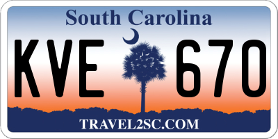 SC license plate KVE670