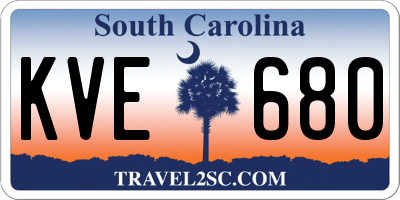 SC license plate KVE680