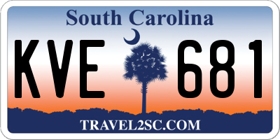 SC license plate KVE681