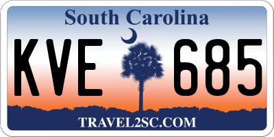 SC license plate KVE685
