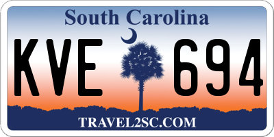 SC license plate KVE694