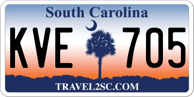 SC license plate KVE705