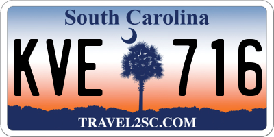 SC license plate KVE716