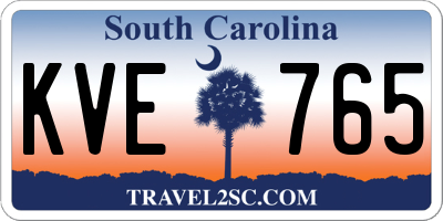 SC license plate KVE765