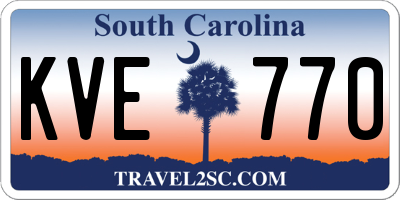 SC license plate KVE770